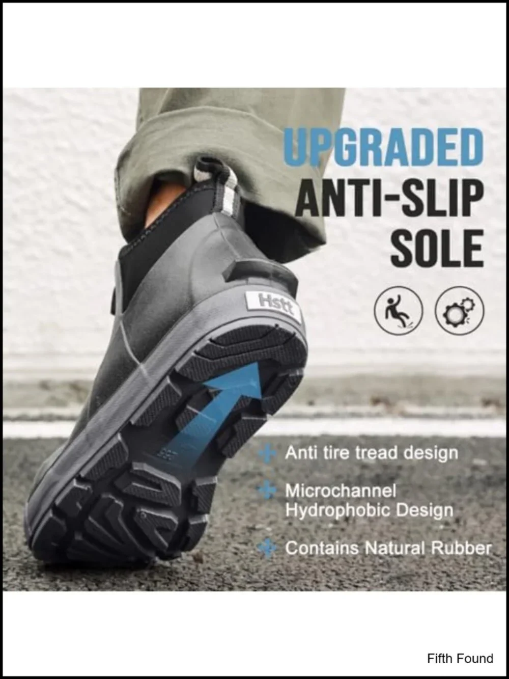 Waterproof Ankle Rain Boots with Anti-Slip Traction for Outdoor Work